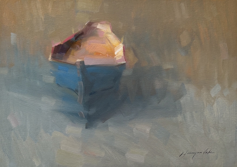 Boat, Original oil Painting, Handmade artwork, One of a Kind                  